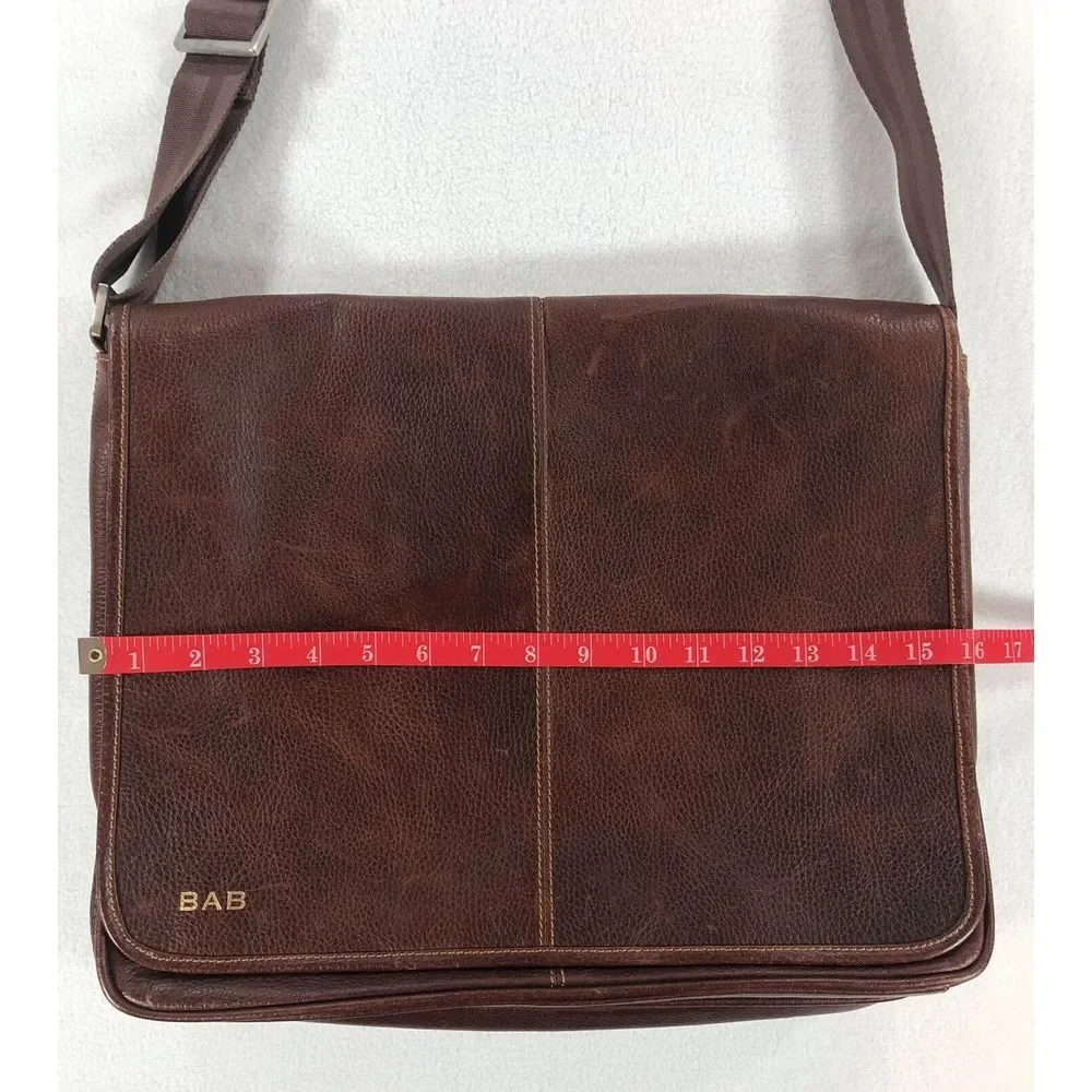 Leather Messenger Bag Executive Classico Shoulder Strap Brown Multi‎ Pocket